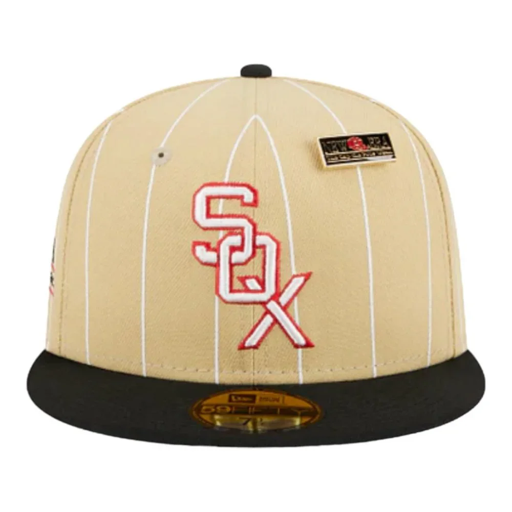 New Era Chicago White Sox Retro Pinstripe 59FIFTY Fitted Hat With Pin - Picture 2 of 7